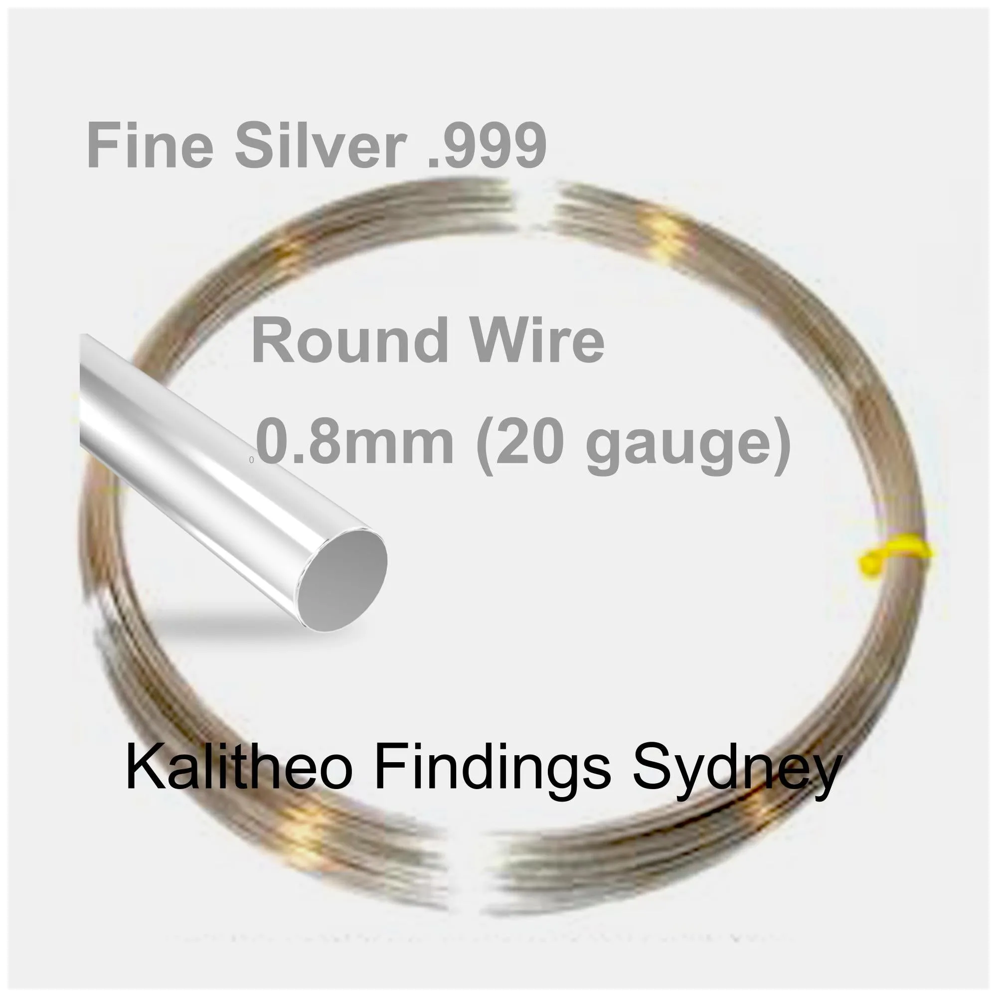 FAB Metals - Fine Silver 999 0.8mm [1mt] Round Wire | FS-R0.8W | Jewellery Making Supply