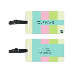 Fancy Custom Bag Tag Holders Add Name & Address Set of 2