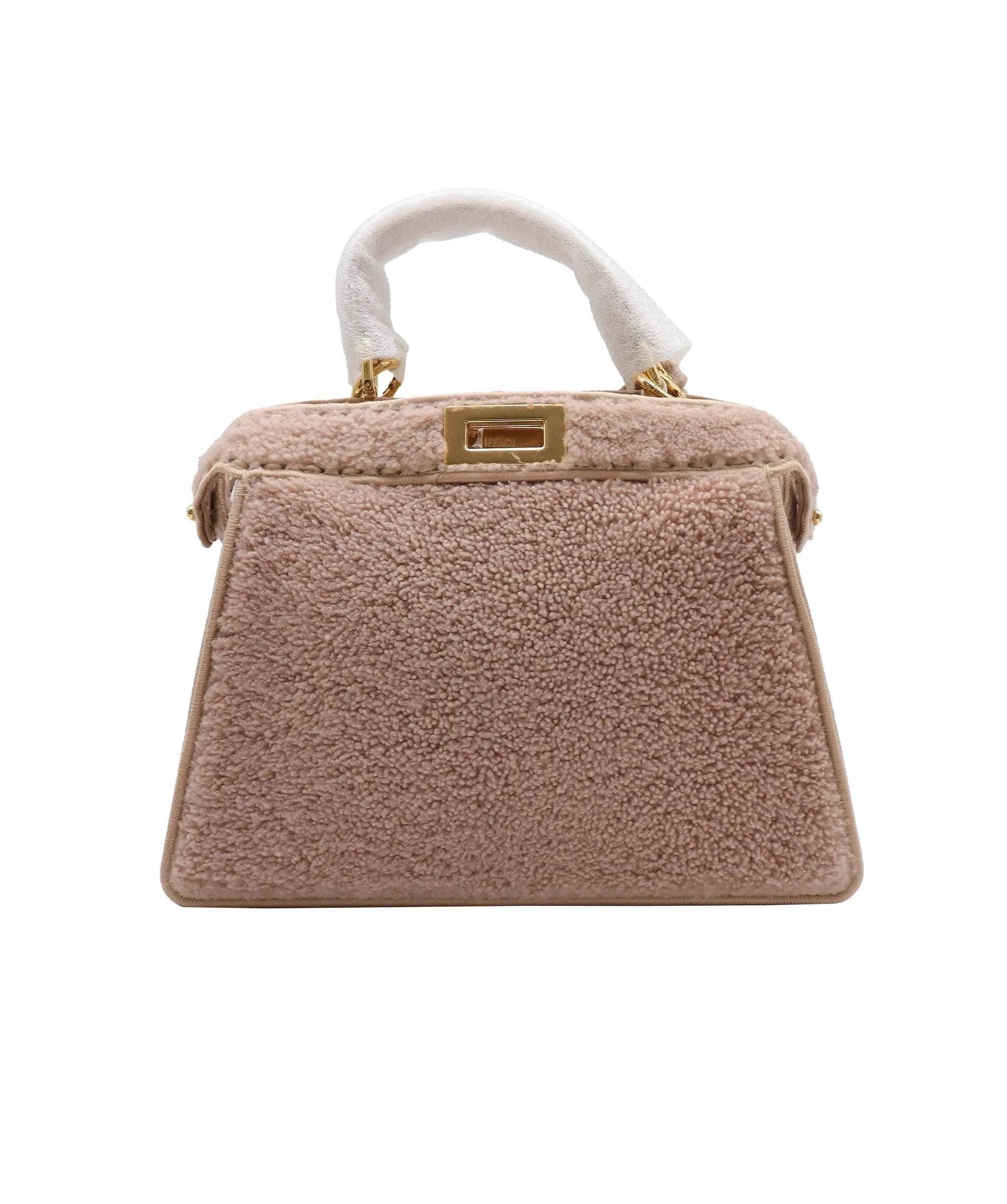 Fendi Nude Shearling Peekaboo Bag GHW  AGC2033