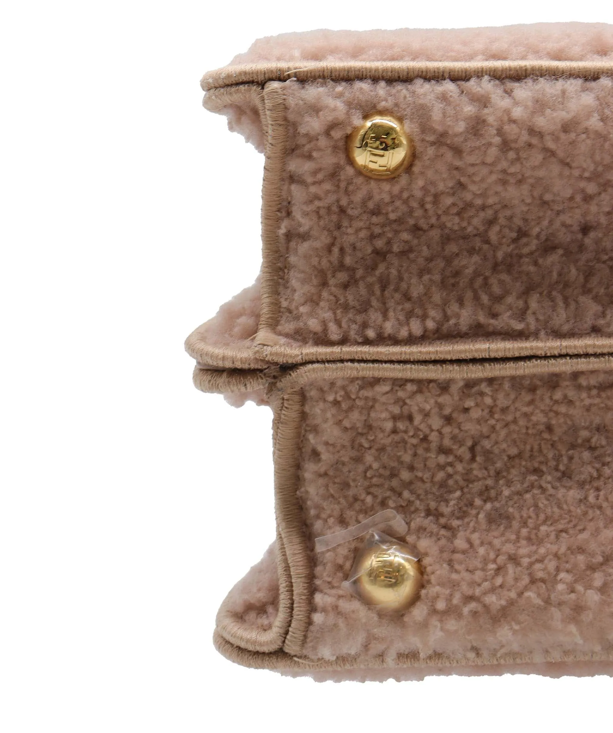 Fendi Nude Shearling Peekaboo Bag GHW  AGC2033