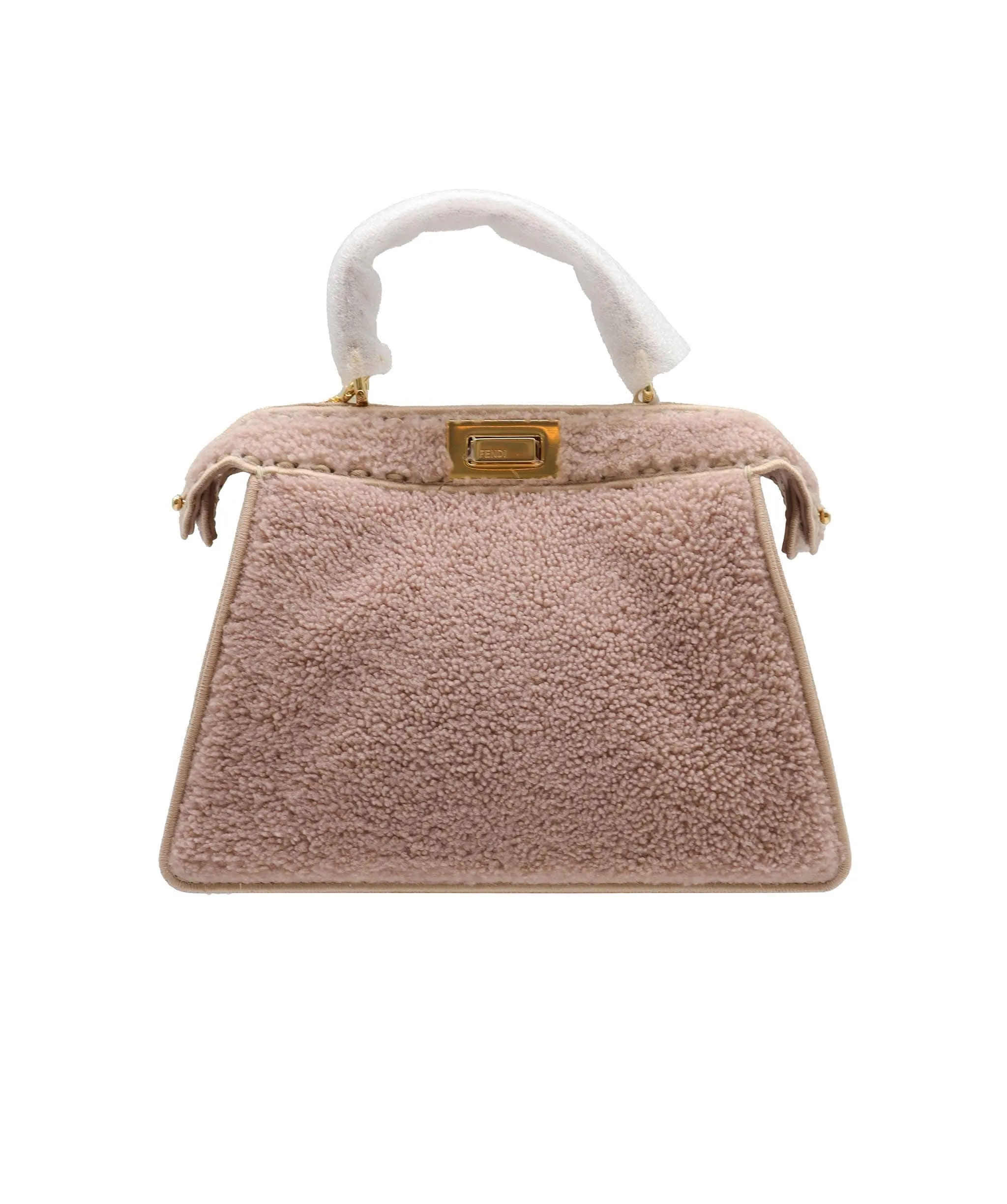 Fendi Nude Shearling Peekaboo Bag GHW  AGC2033