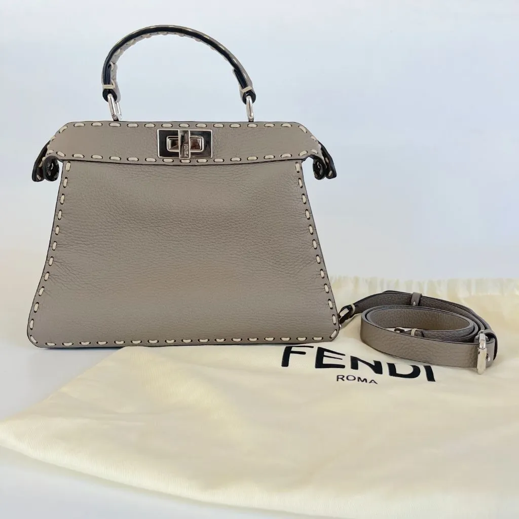 Fendi Peekaboo ISeeU Small Etoupe Selleria bag