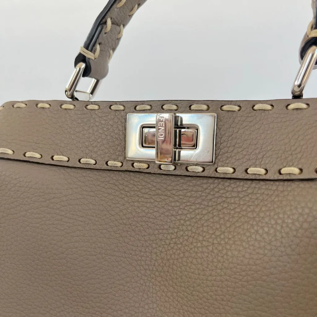 Fendi Peekaboo ISeeU Small Etoupe Selleria bag