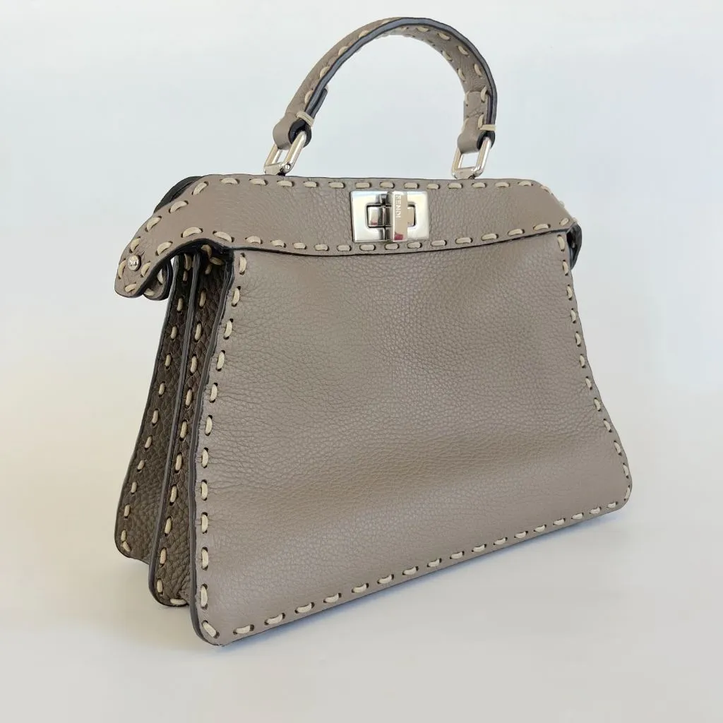 Fendi Peekaboo ISeeU Small Etoupe Selleria bag