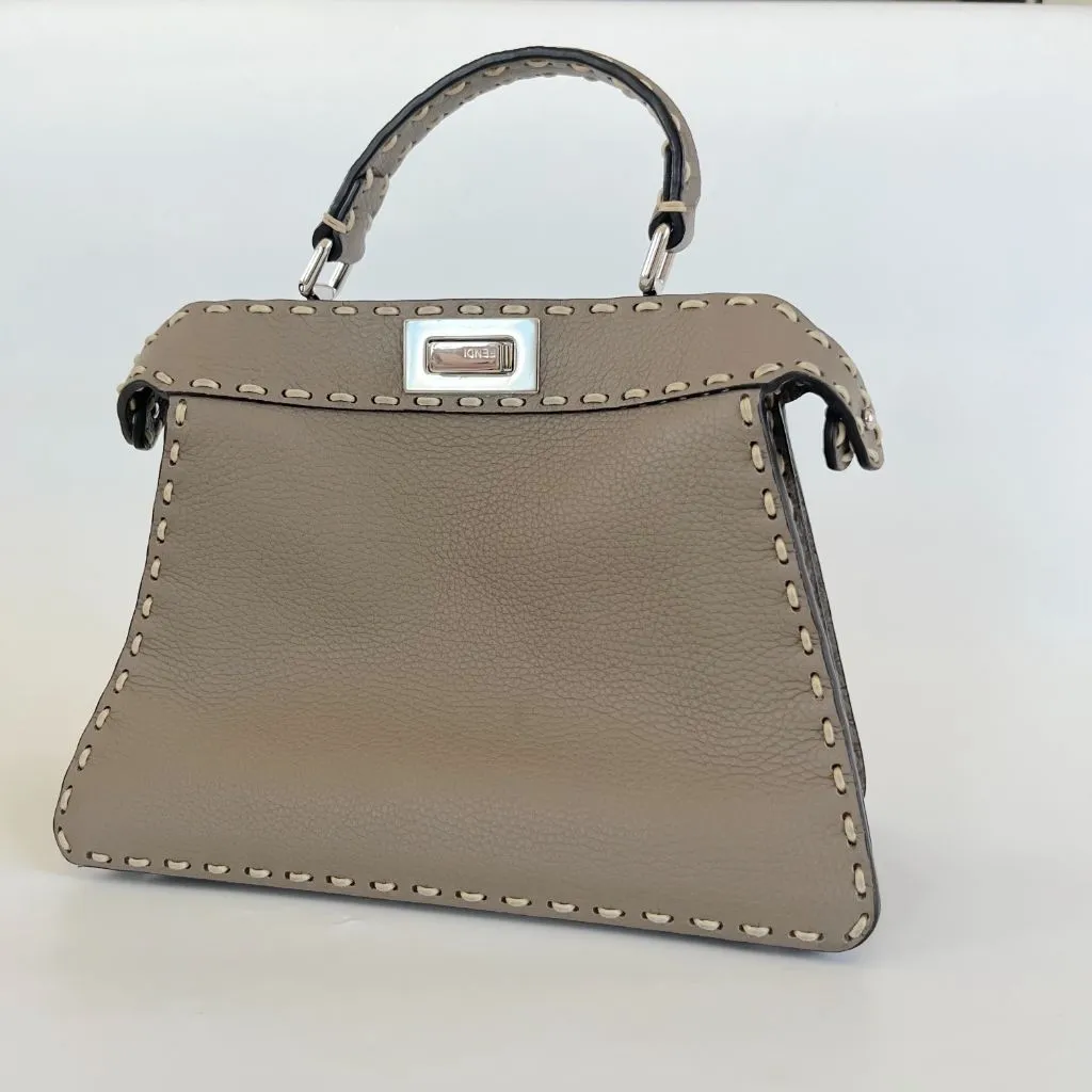 Fendi Peekaboo ISeeU Small Etoupe Selleria bag