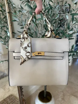 FINAL SALE!! Icon Structured Top handle Purse in Ivory