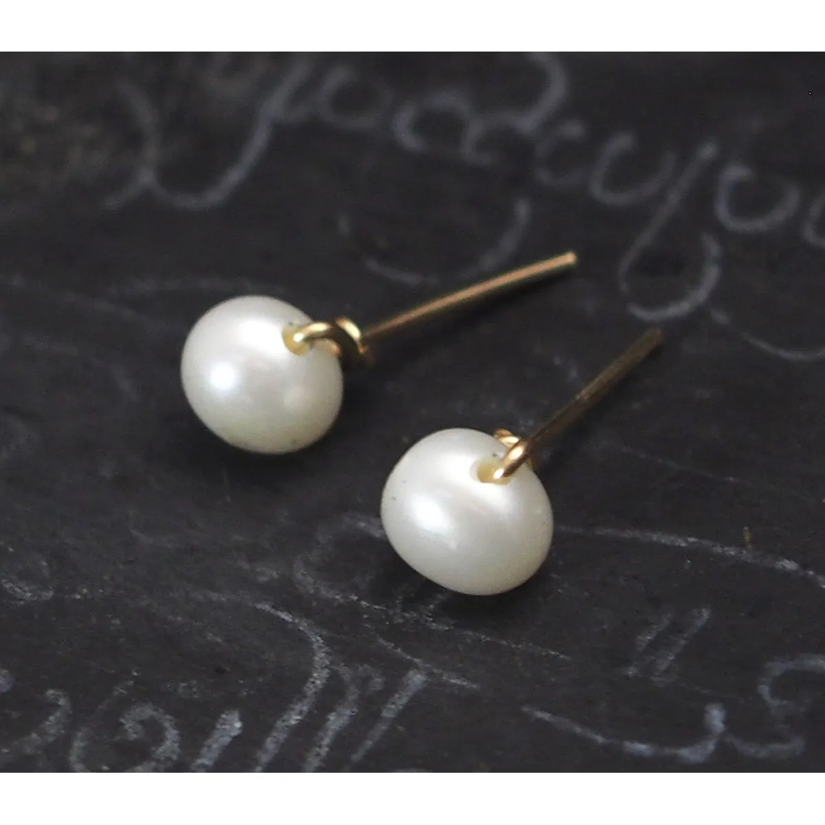 Fresh Water Pearl Post Earrings with Gold Filled Ear Wire