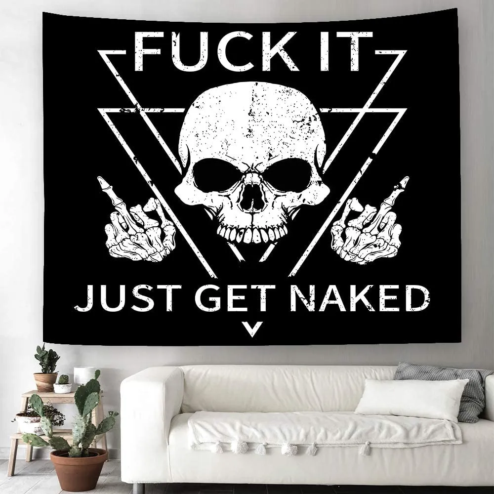 Get Naked Skull Tapestry