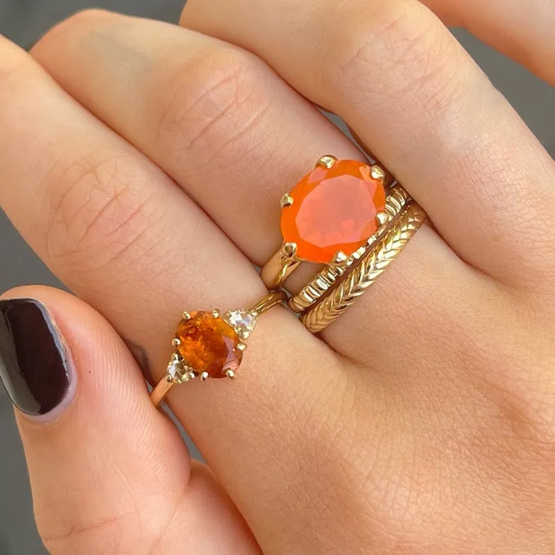 Gigi Ring, Fire Opal, 9kt Yellow Gold