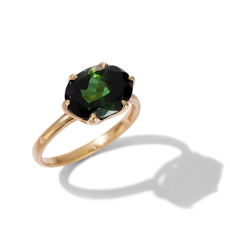 Gigi Ring, Green Tourmaline, 9kt Yellow Gold