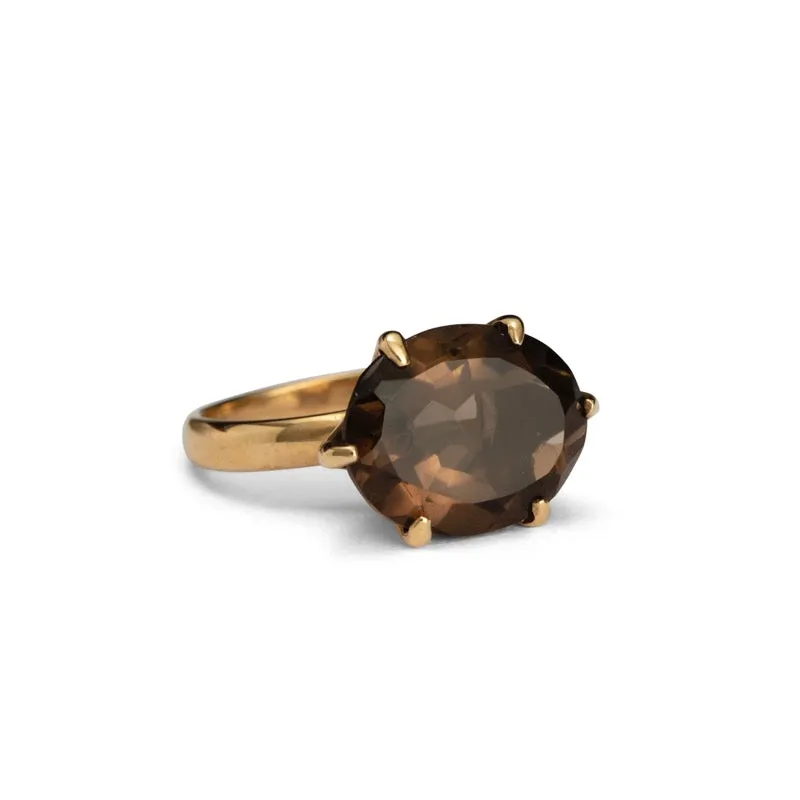 Gigi Ring, Smokey Quartz, Gold