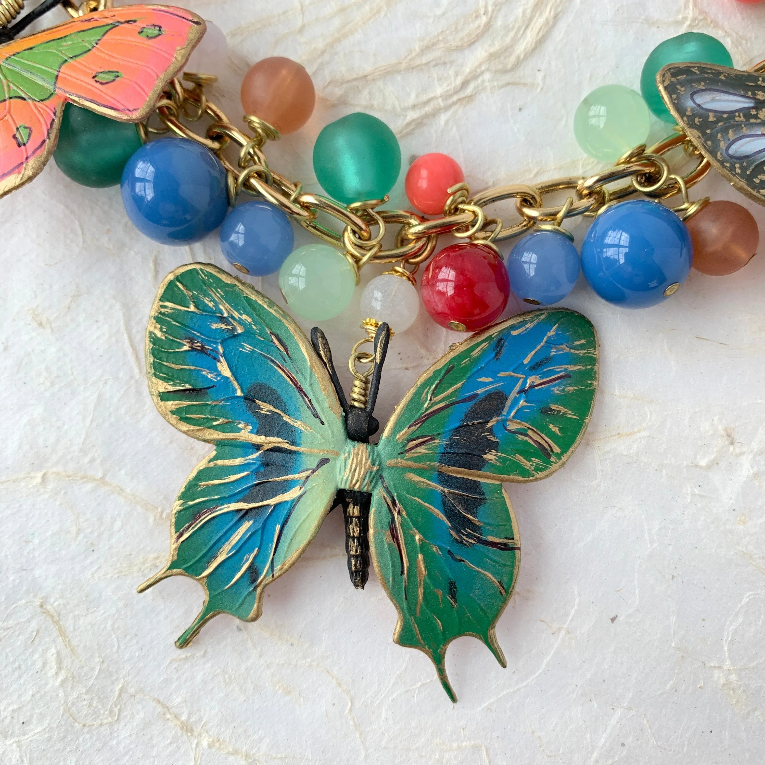 Gilded Butterfly Statement Necklace