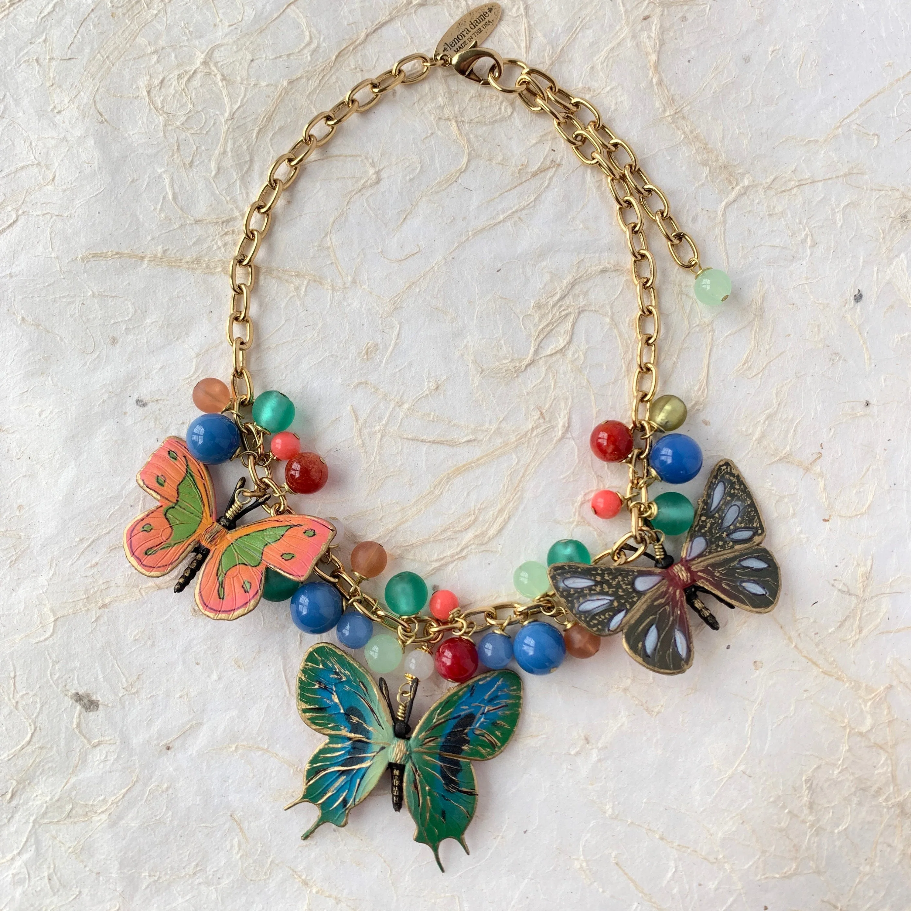 Gilded Butterfly Statement Necklace