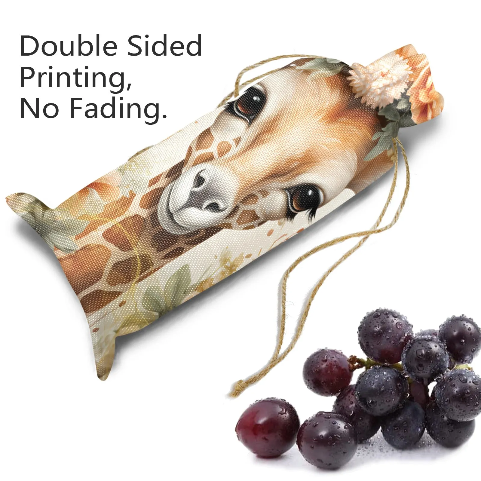 Giraffe awd422 Linen Wine Bottle Bag