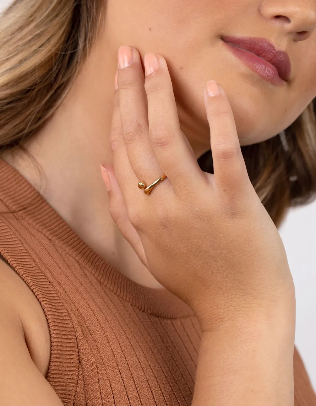 Gold-Plated Sterling Silver Open Ring