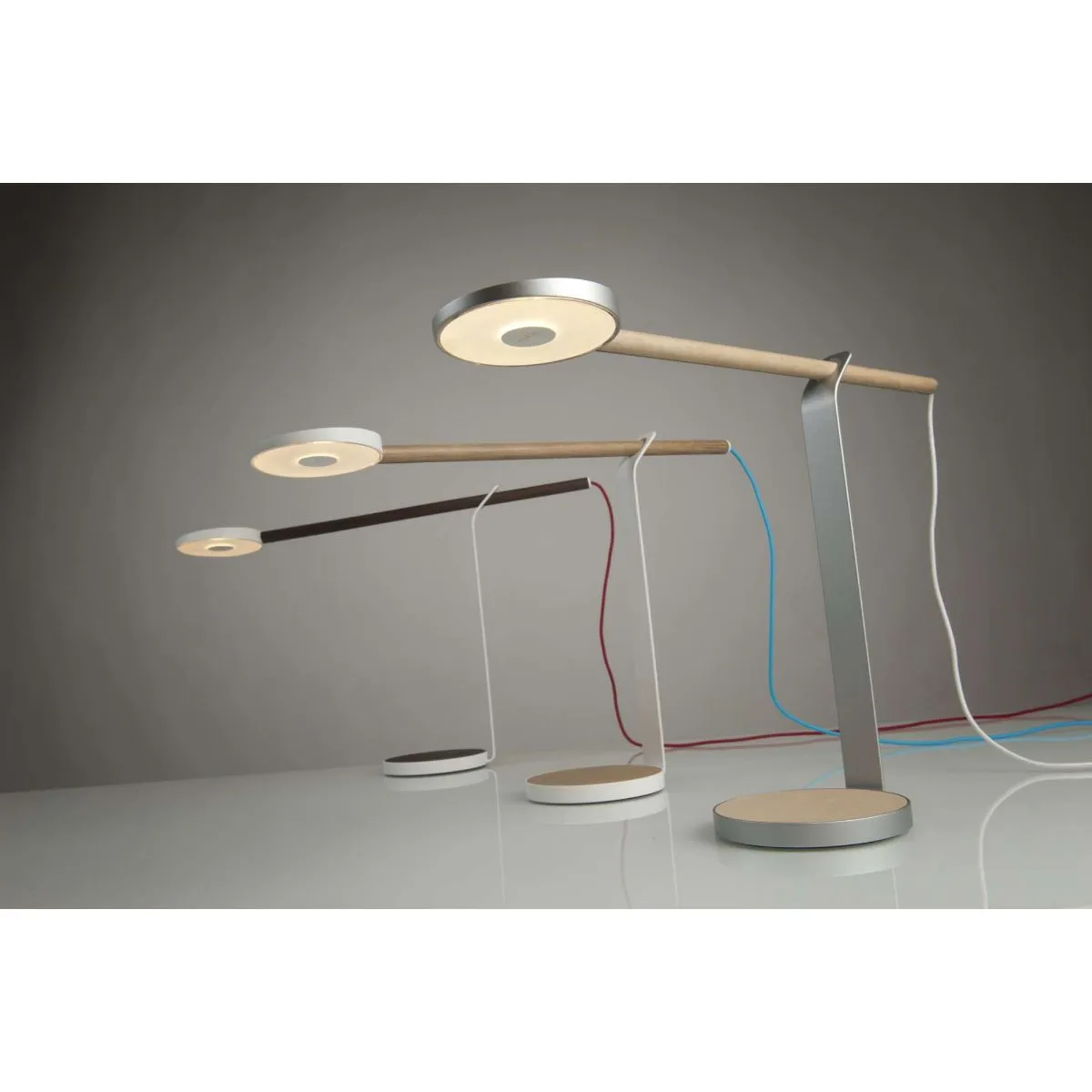 Gravy White Oak and Matte White Contemporary LED Desk Lamp