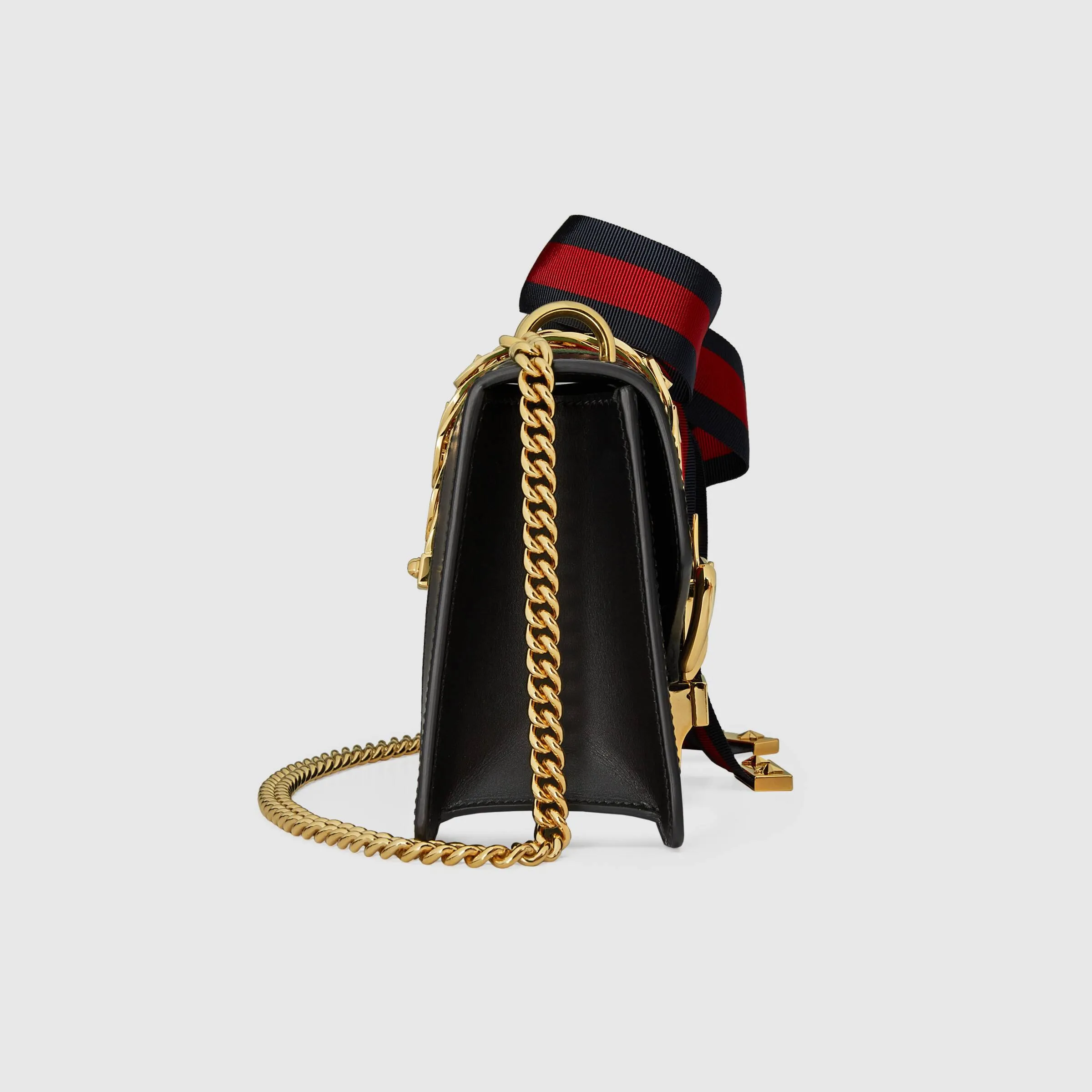 Gucci Sylvie Leather Mini Chain Bag Black