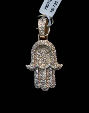 Hand Pendant 10K Yellow Gold With Diamond / 7.5gr