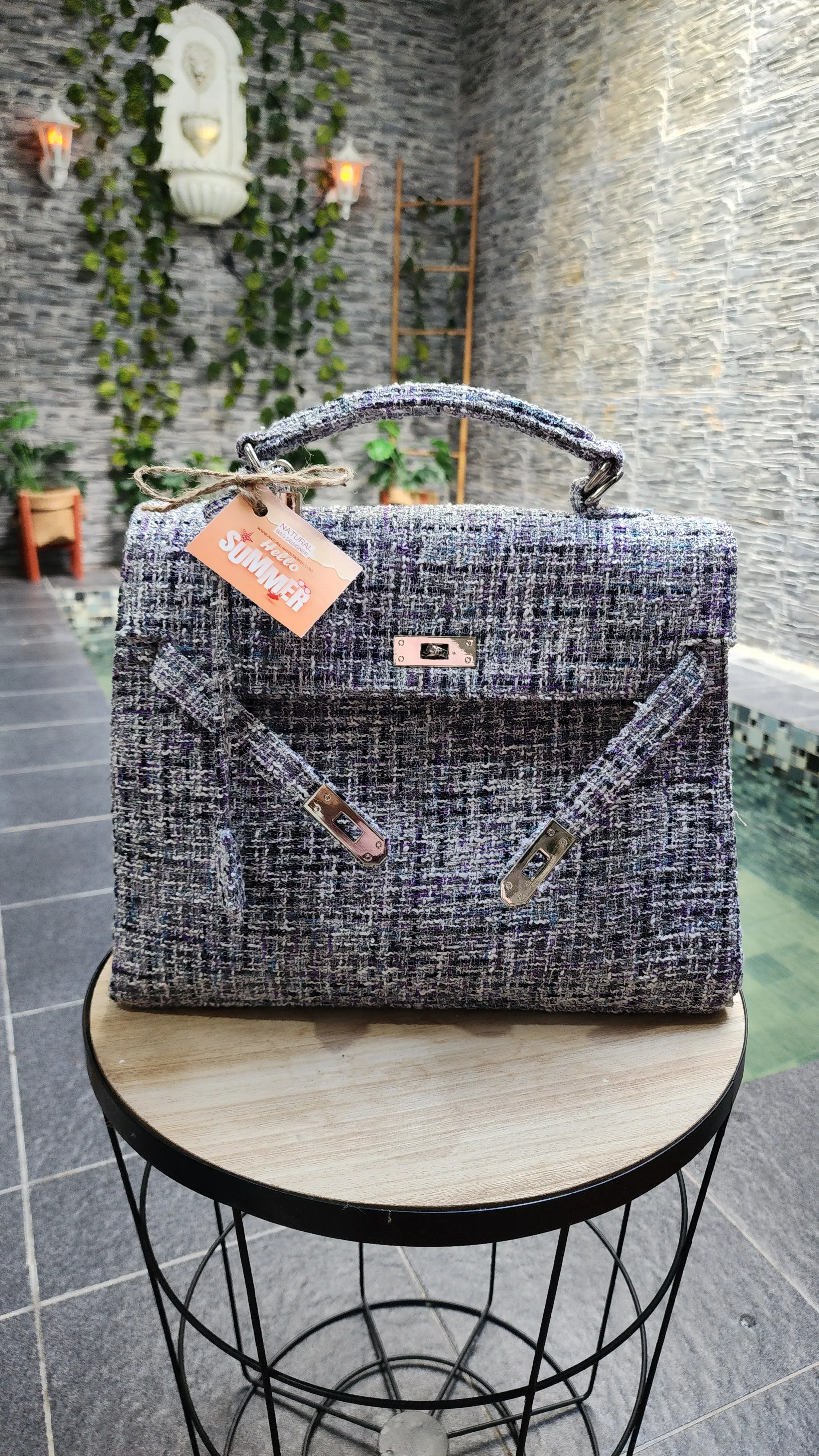 Handmade Tweed bag, Medium size (35cm)_style 23