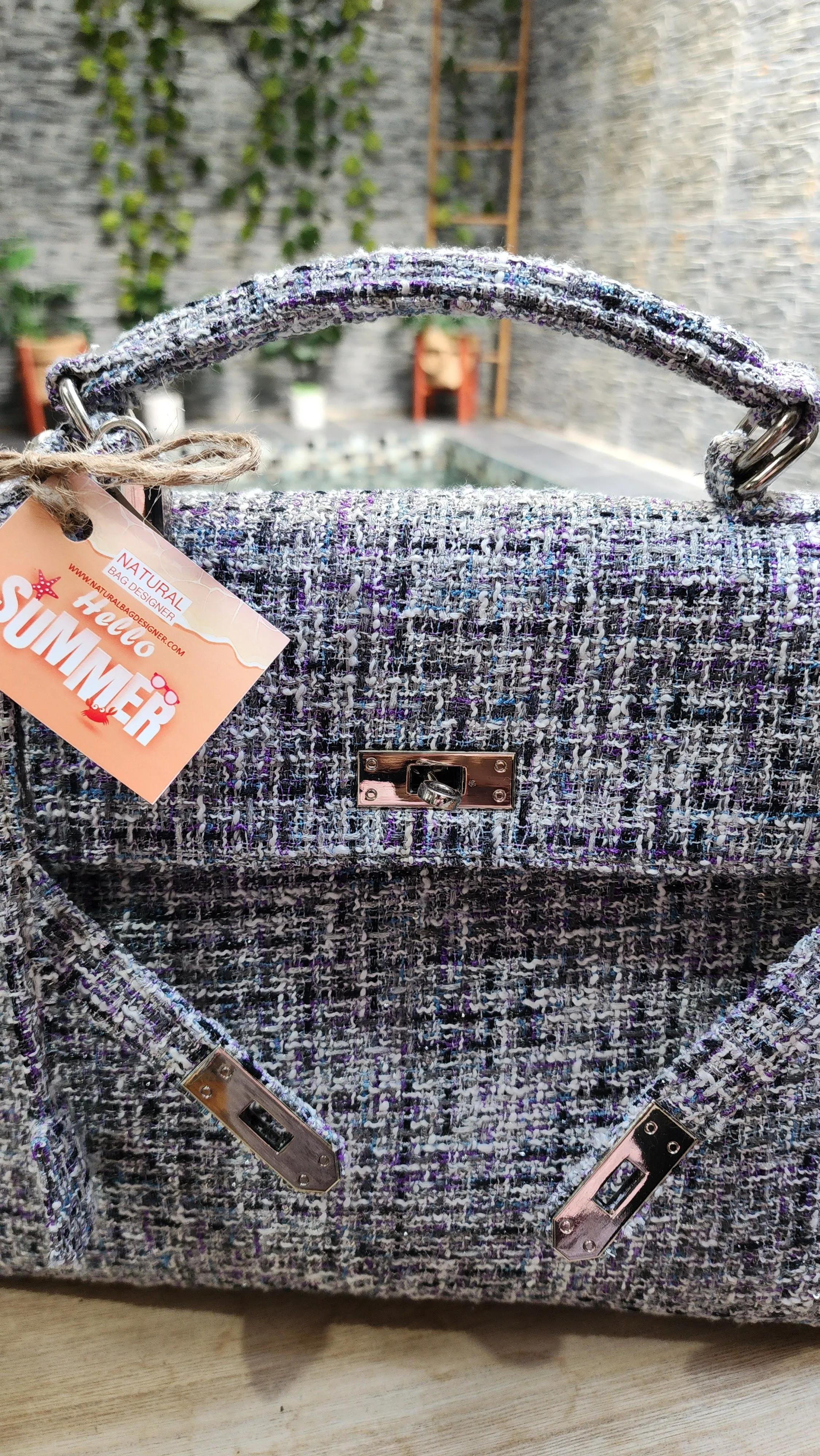 Handmade Tweed bag, Medium size (35cm)_style 23