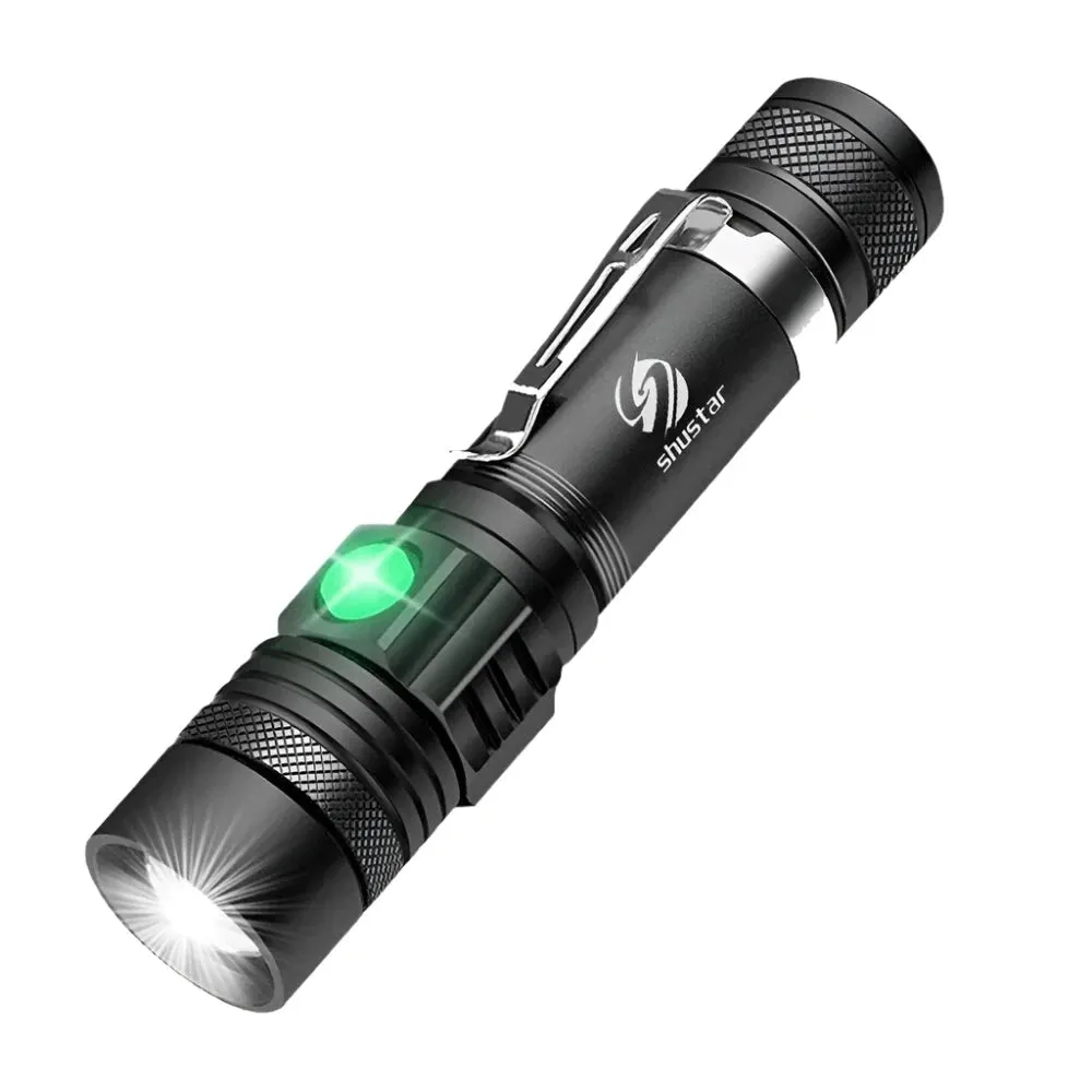 High Power Led Flashlights Zoomable Camping Torch With T6 LED Lamp Beads Waterproof 4 Lighting Modes Multi Function USB Charger