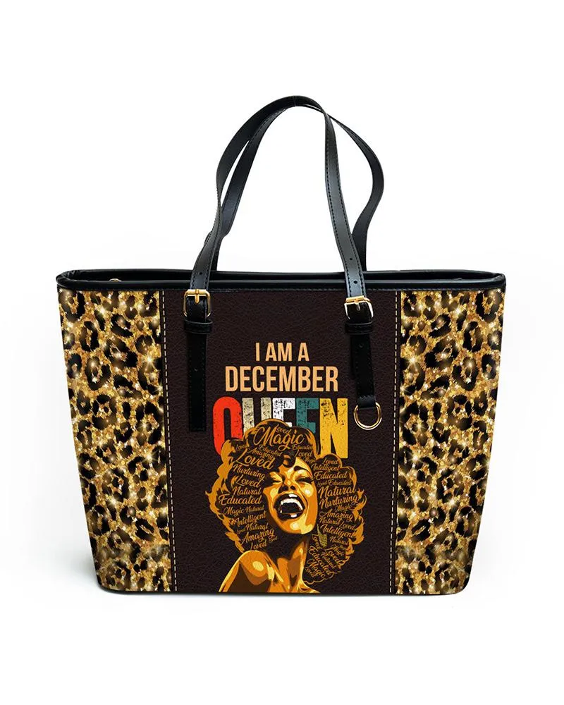 I Am A Queen - Personalized Leather Totebag