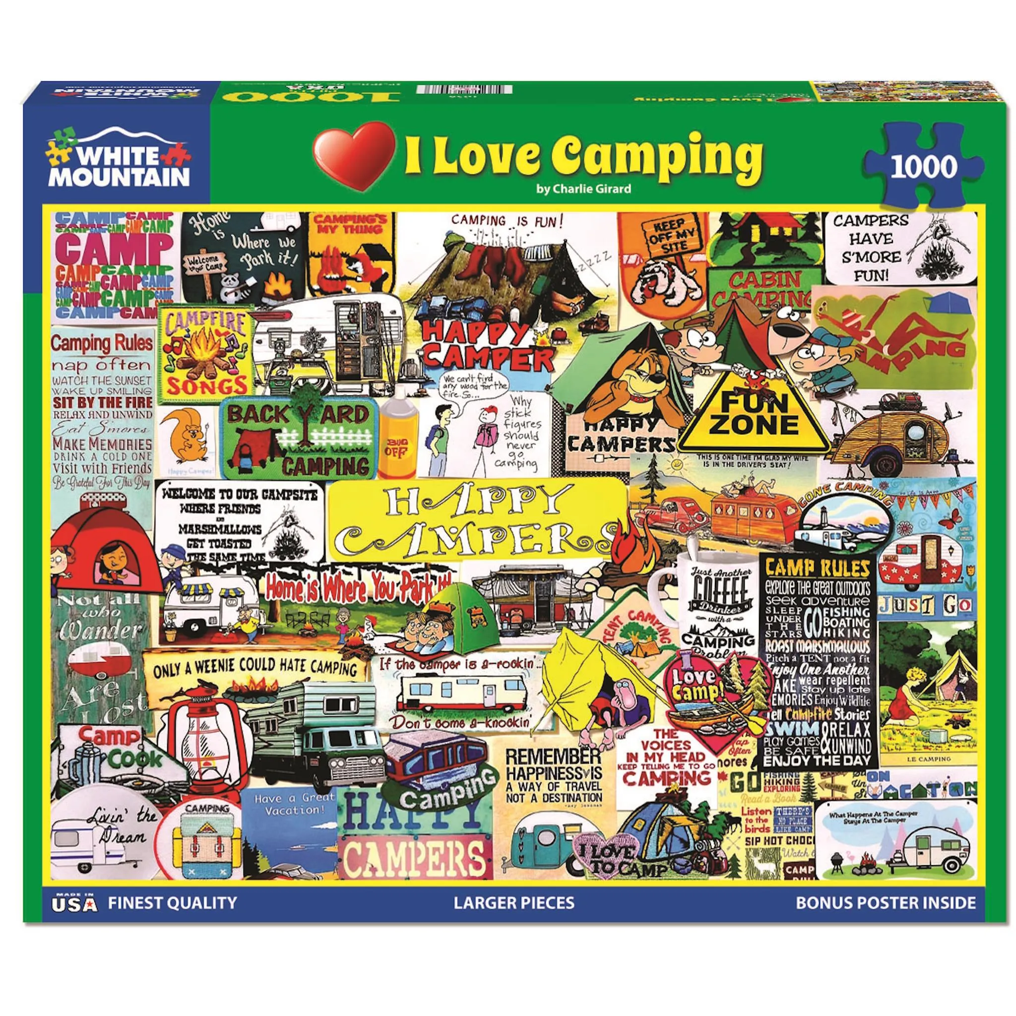 I Love Camping 1000 Piece Puzzle White Mountain