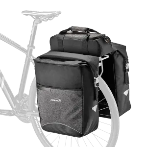 IBERA Bike MIK Panniers Bag Clip-On Triple Bags  | IB-BA26