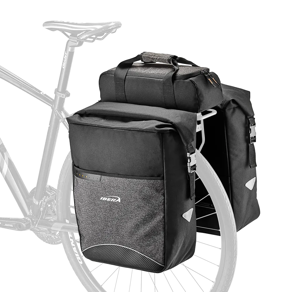 IBERA Bike MIK Panniers Bag Clip-On Triple Bags  | IB-BA26