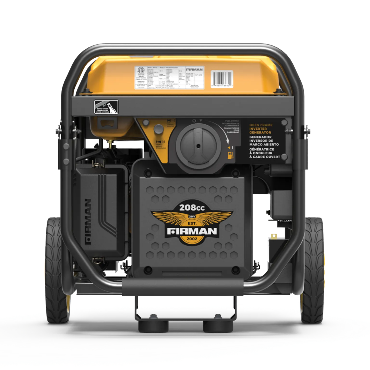 Inverter Open Frame Portable Generator 4500W Recoil Start with CO Alert