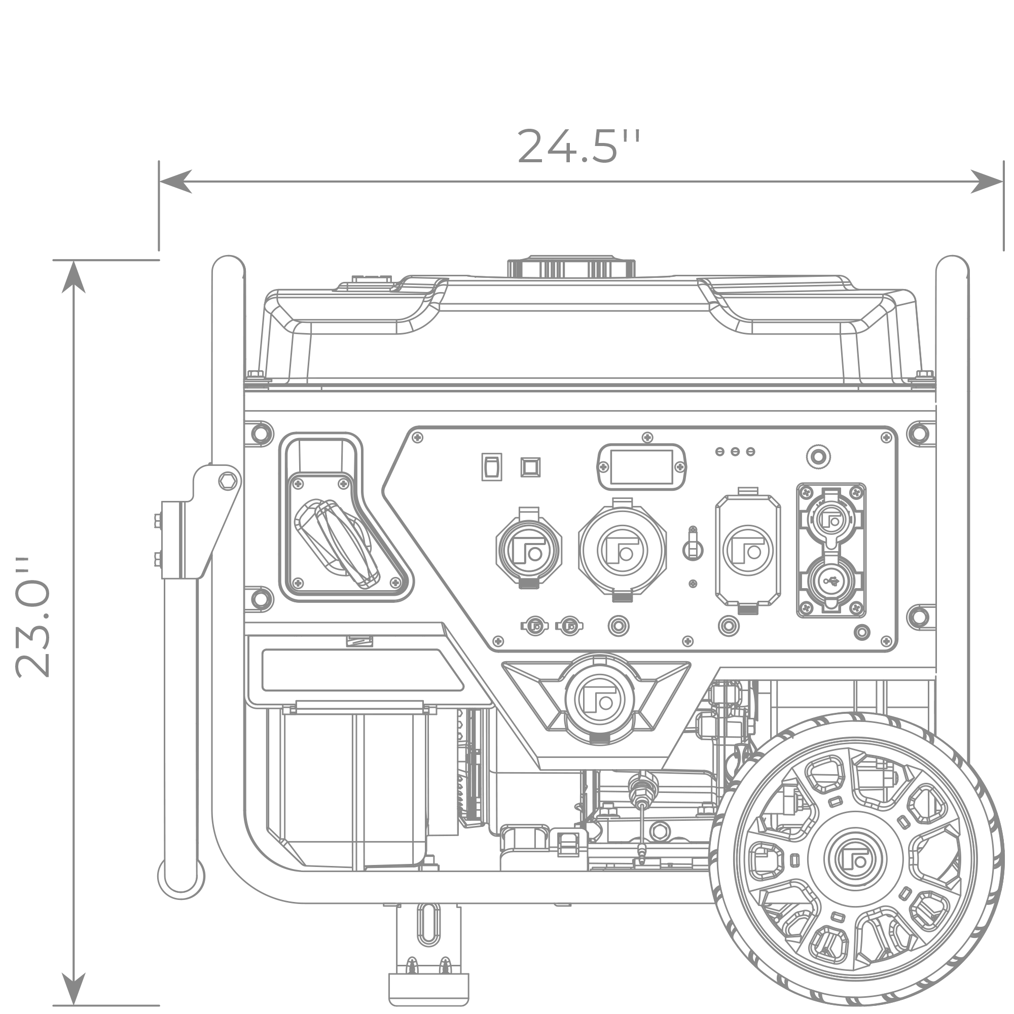 Inverter Open Frame Portable Generator 4500W Recoil Start with CO Alert