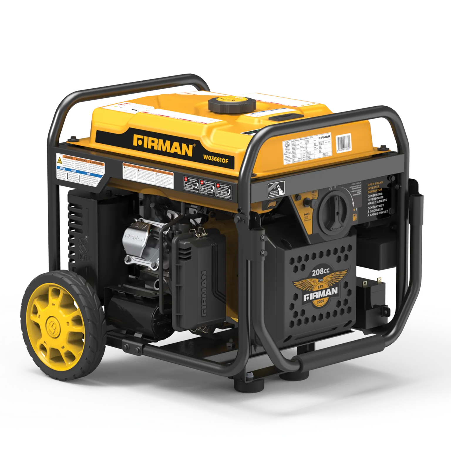 Inverter Open Frame Portable Generator 4500W Recoil Start with CO Alert