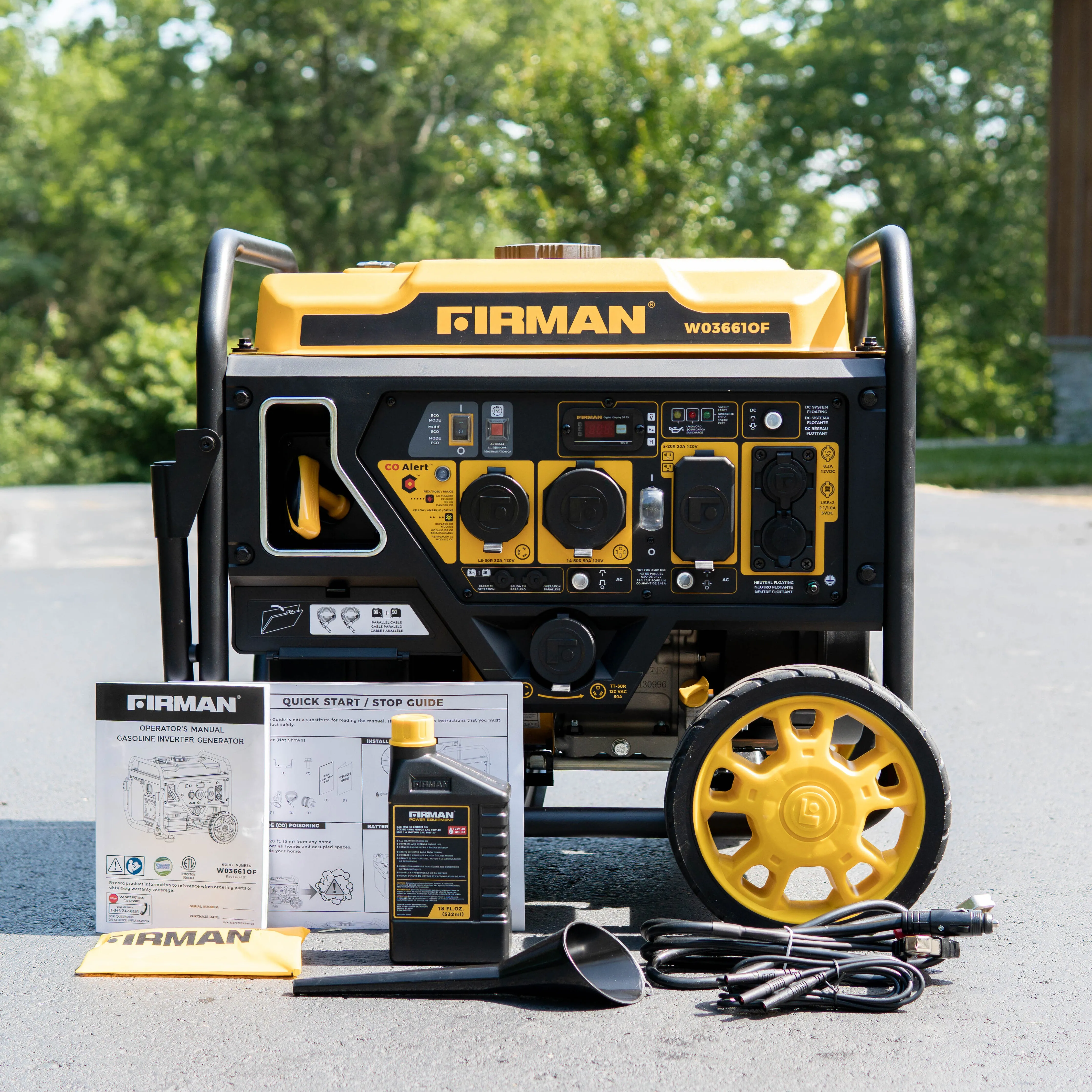 Inverter Open Frame Portable Generator 4500W Recoil Start with CO Alert