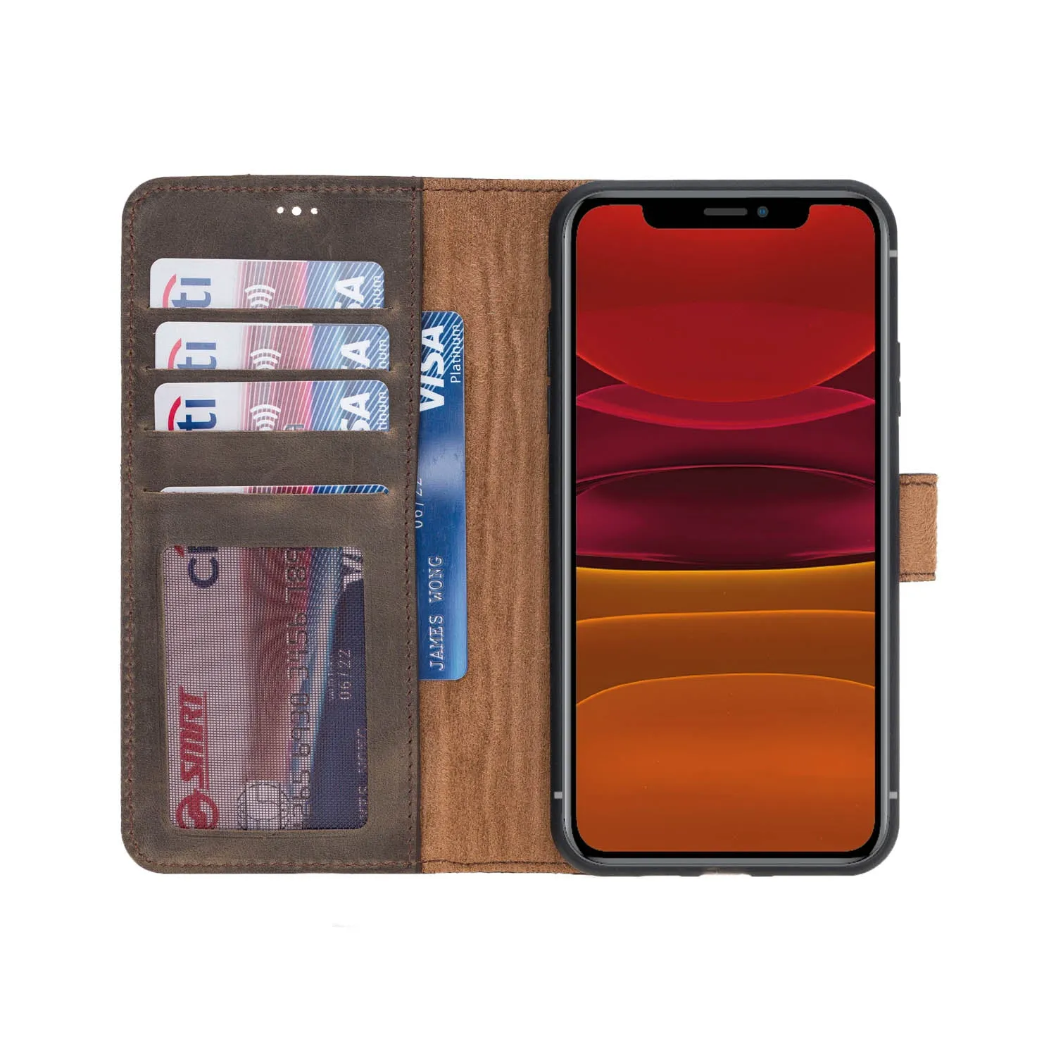 iPhone 11 Pro Max Leather Wallet Case