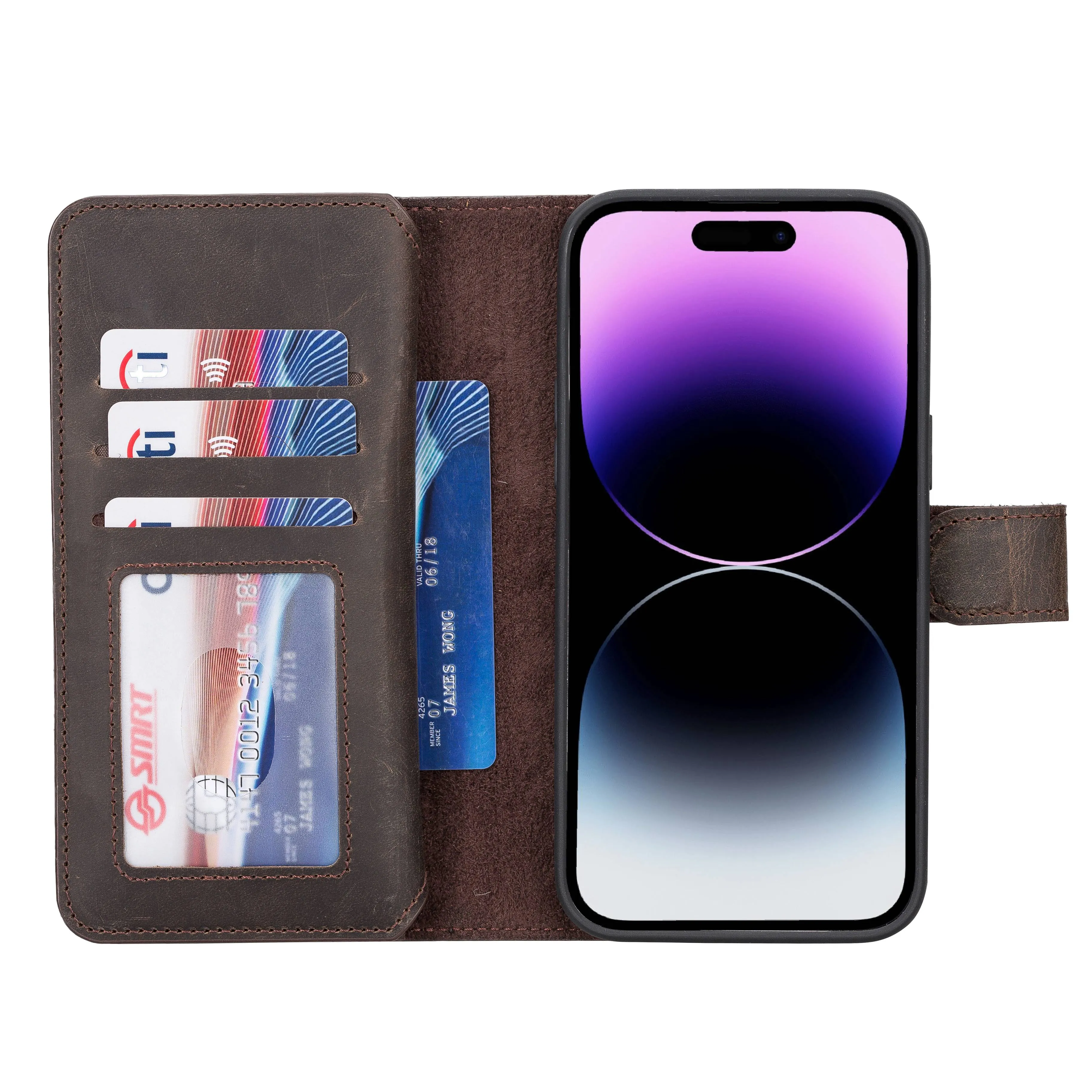 iPhone 14 Pro Max Dual Leather Wallet Case