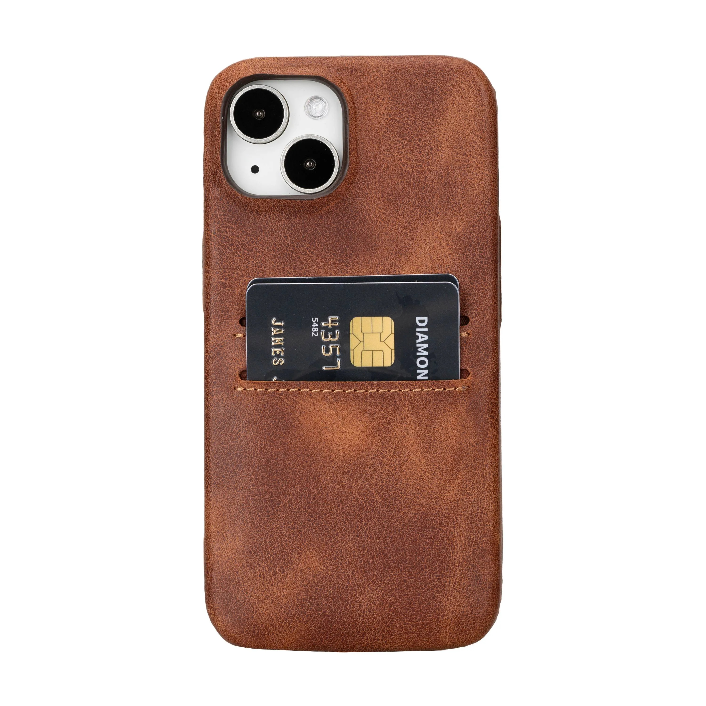 iPhone 15 Snap-on Leather Wallet Case