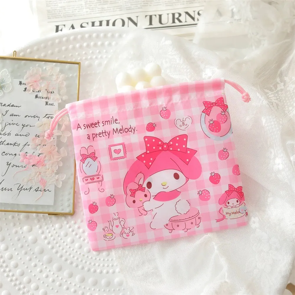 Japanese Cartoon Daily Little Cloth Bag | My Melody Kuromi Little Twin Stars Cinnamoroll Pompompurin Pochacco - Kawaii Little Bag