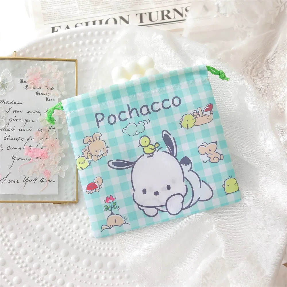 Japanese Cartoon Daily Little Cloth Bag | My Melody Kuromi Little Twin Stars Cinnamoroll Pompompurin Pochacco - Kawaii Little Bag