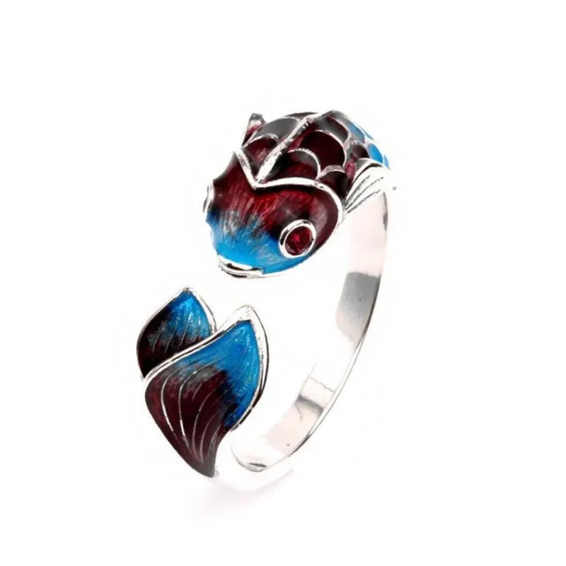 Japanese Koi Fish Enamel Ring