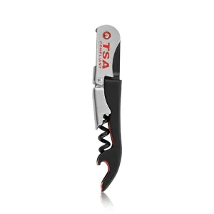 Jetsetter™: Black Double-Hinged TSA Compliant Corkscrew