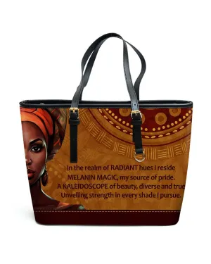 Kaleidoscope Of Beauty - Personalized Leather Totebag