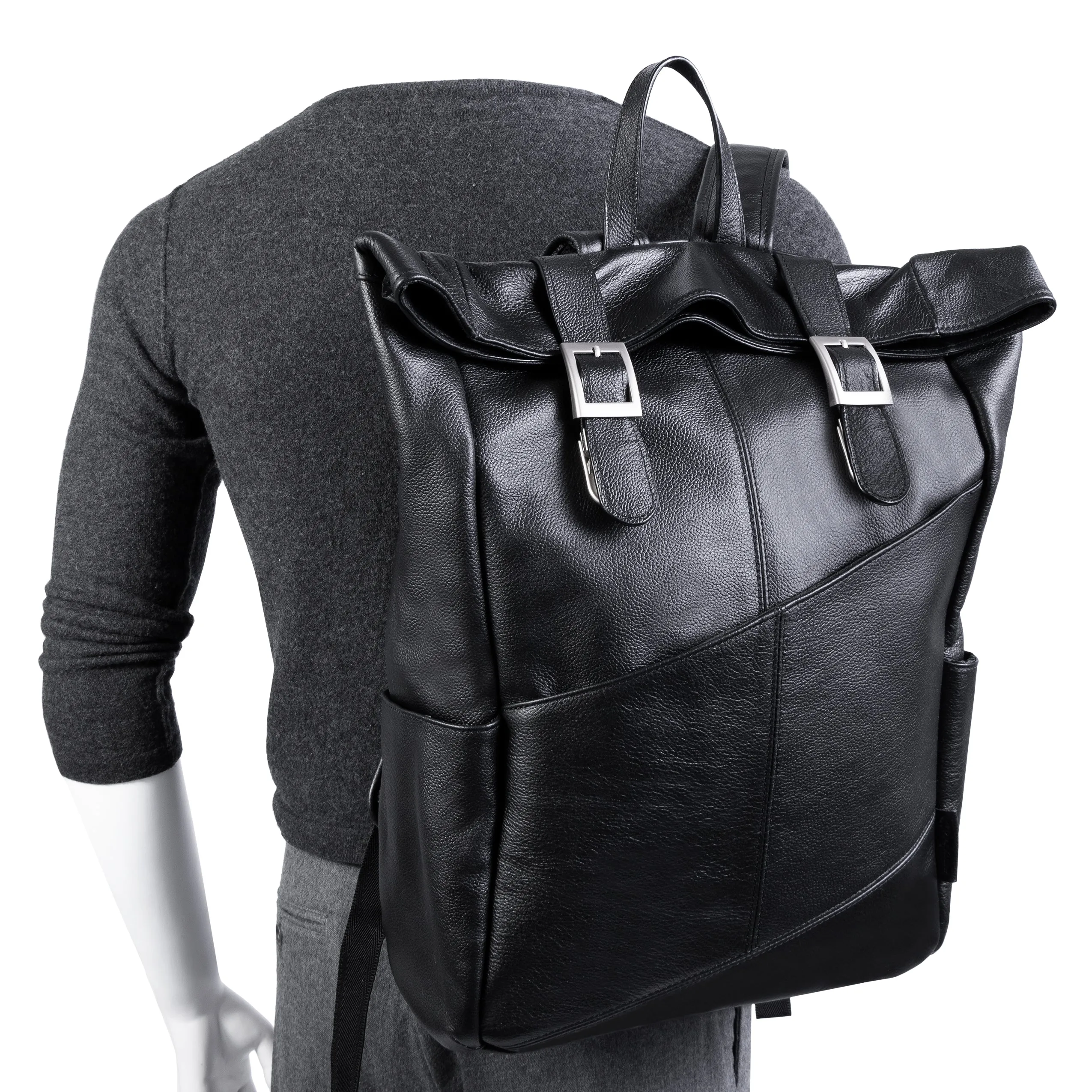 KENNEDY | 17” Leather Dual-Access Laptop Backpack