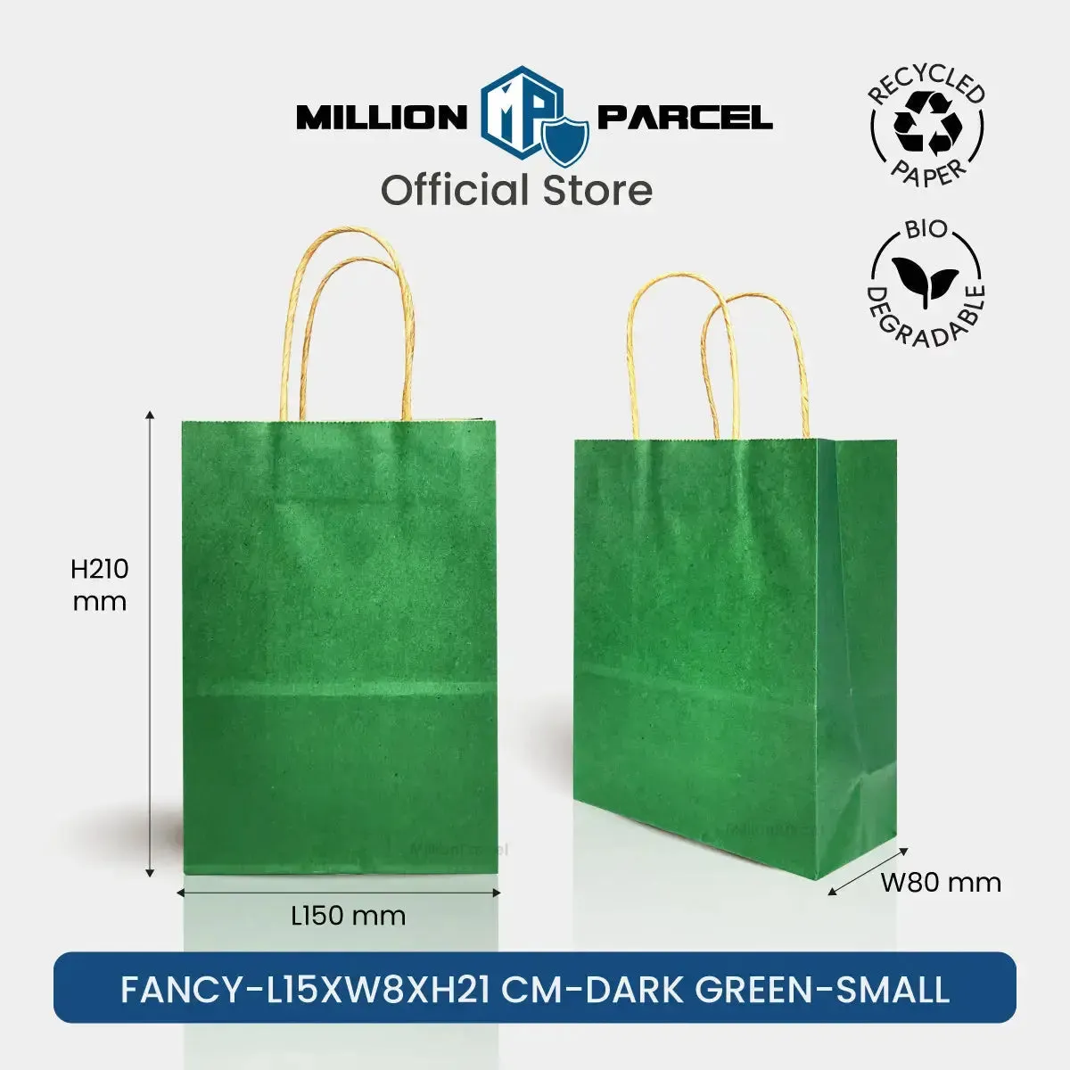 Kraft Paper Bag with Twisted Handle | Colour Paper Bag