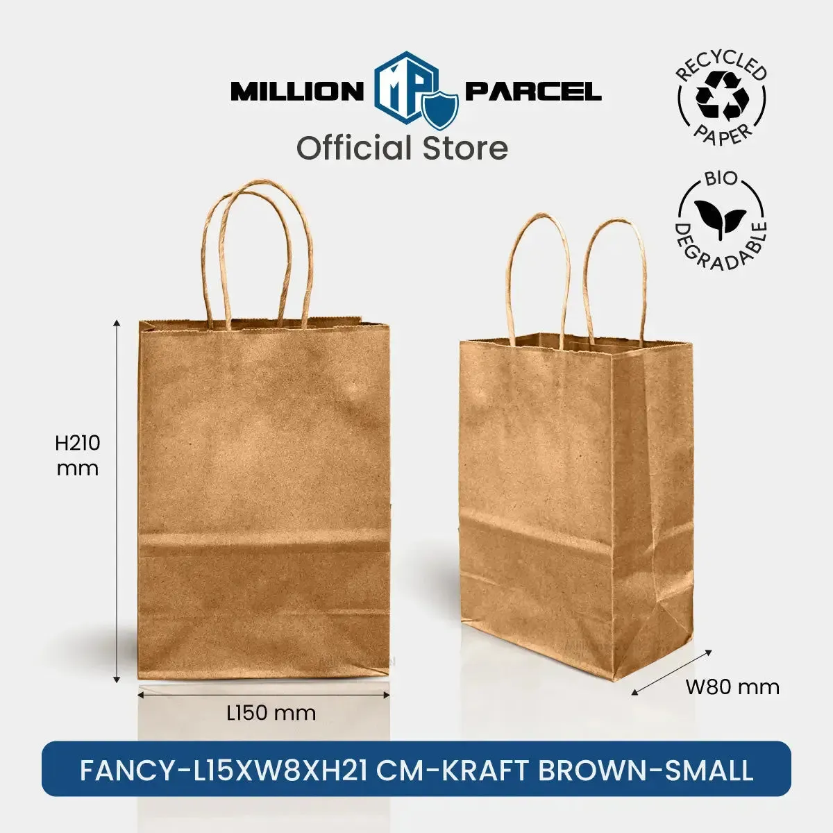 Kraft Paper Bag with Twisted Handle | Colour Paper Bag