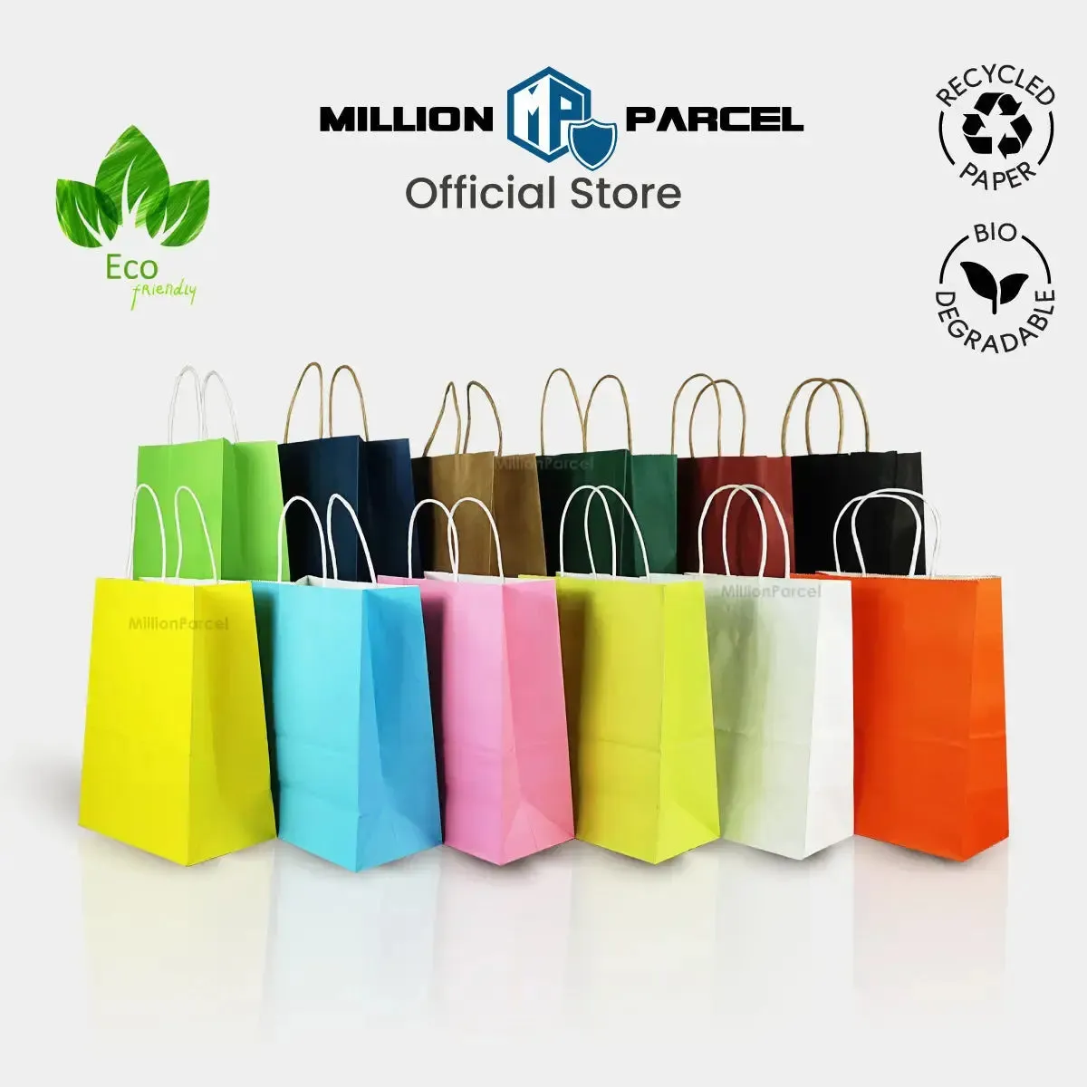 Kraft Paper Bag with Twisted Handle | Colour Paper Bag