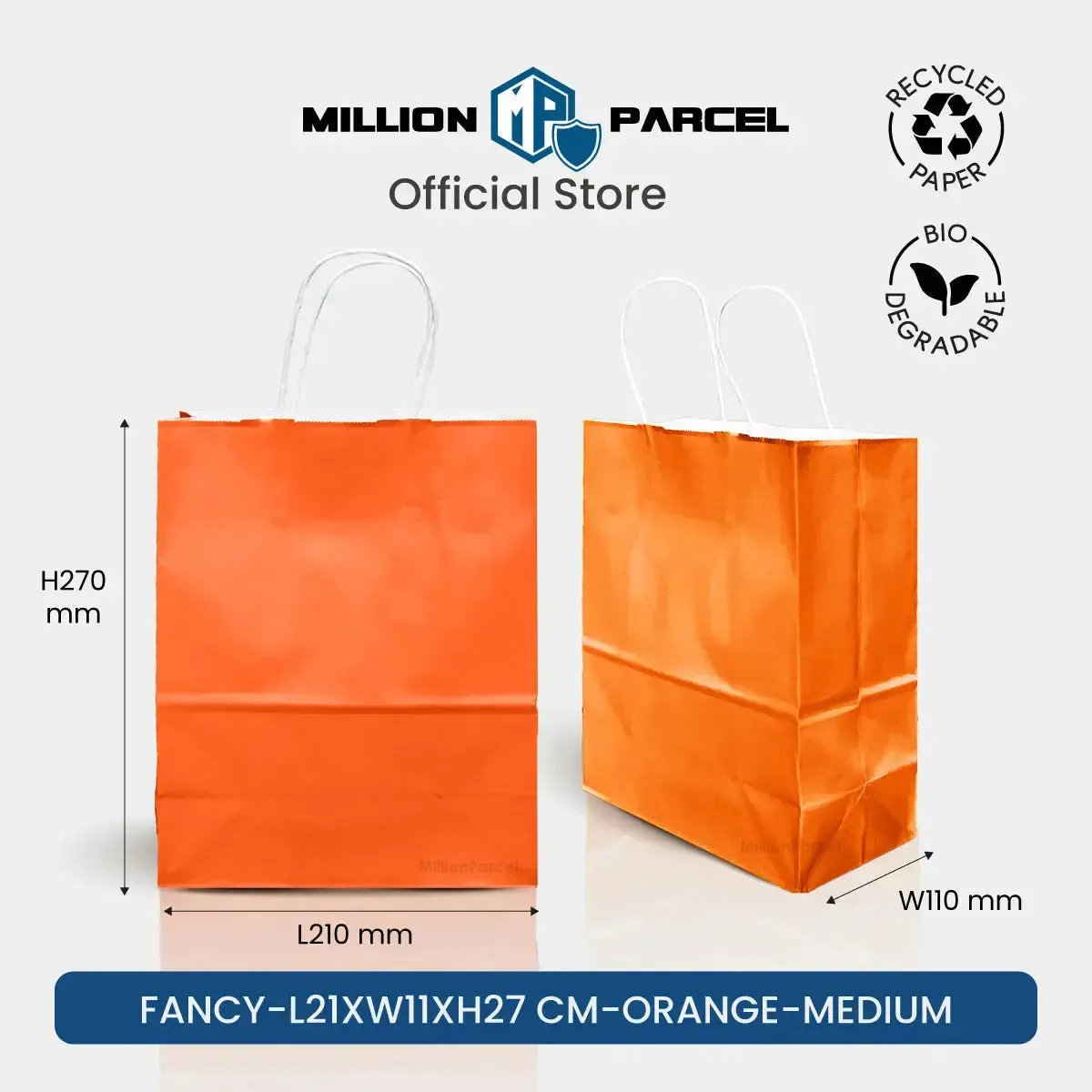 Kraft Paper Bag with Twisted Handle | Colour Paper Bag