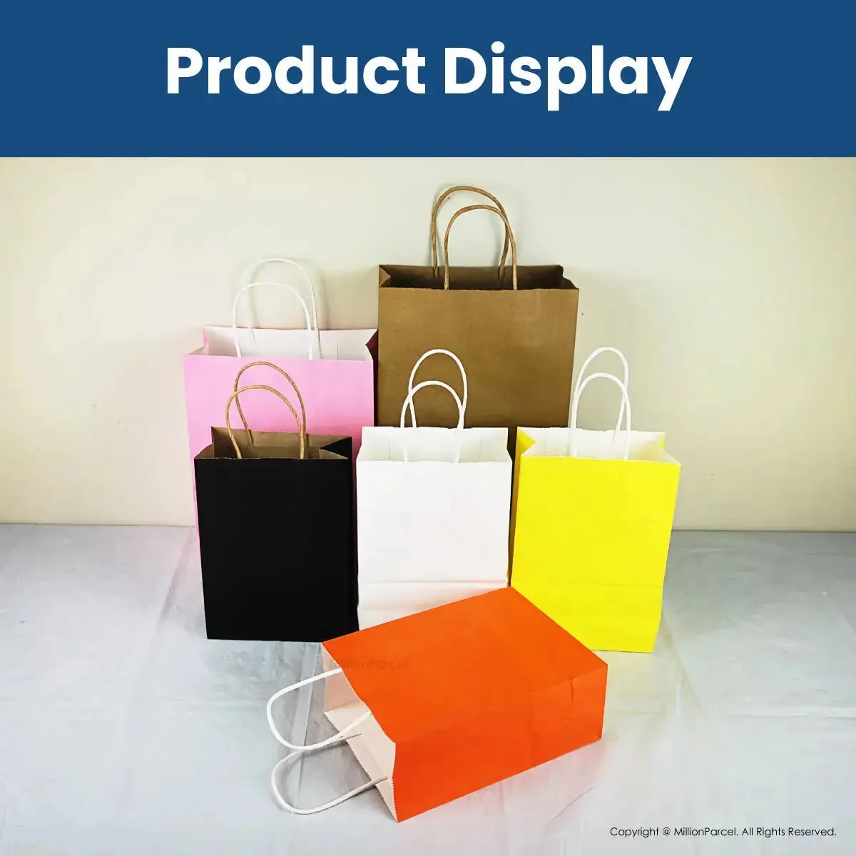 Kraft Paper Bag with Twisted Handle | Colour Paper Bag