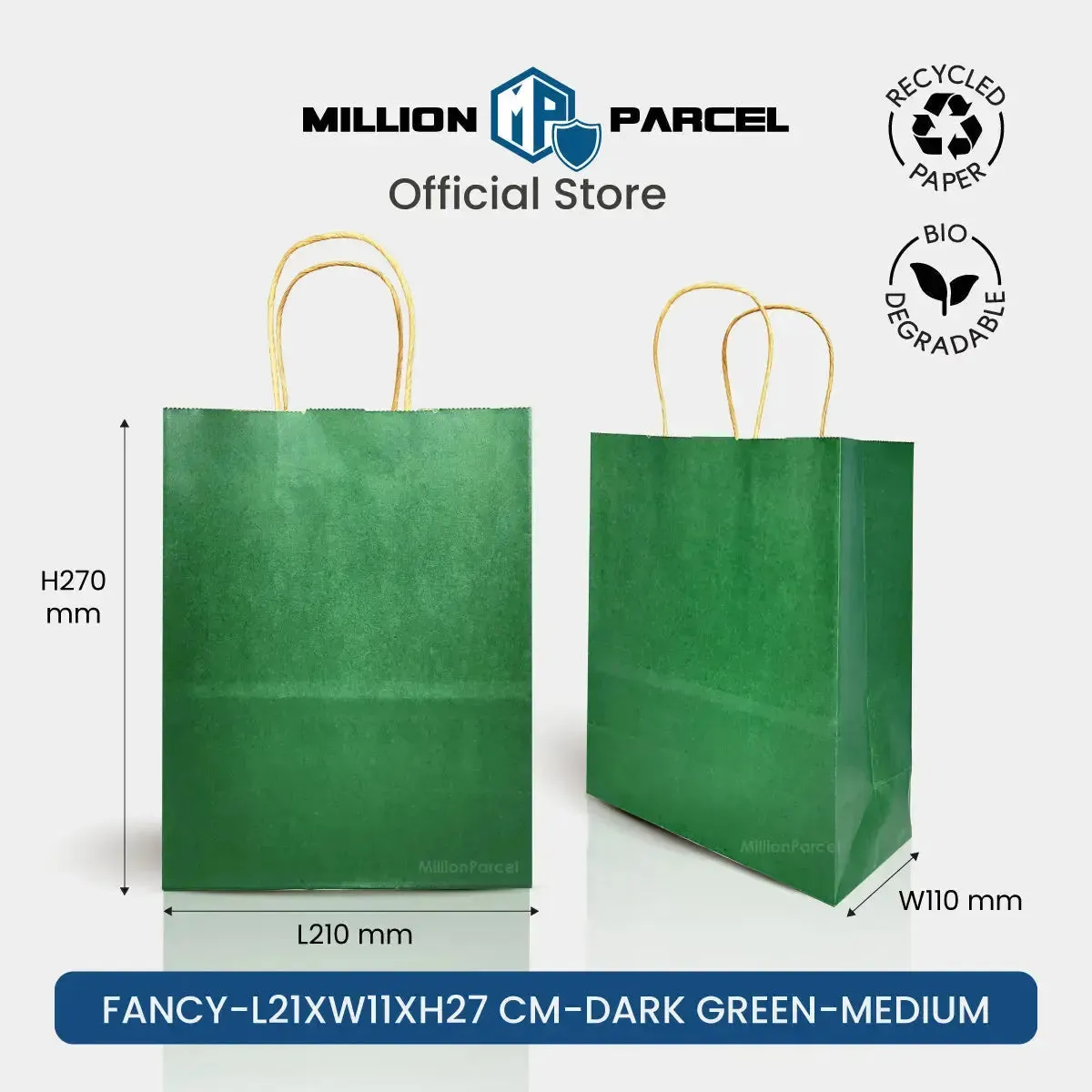 Kraft Paper Bag with Twisted Handle | Colour Paper Bag