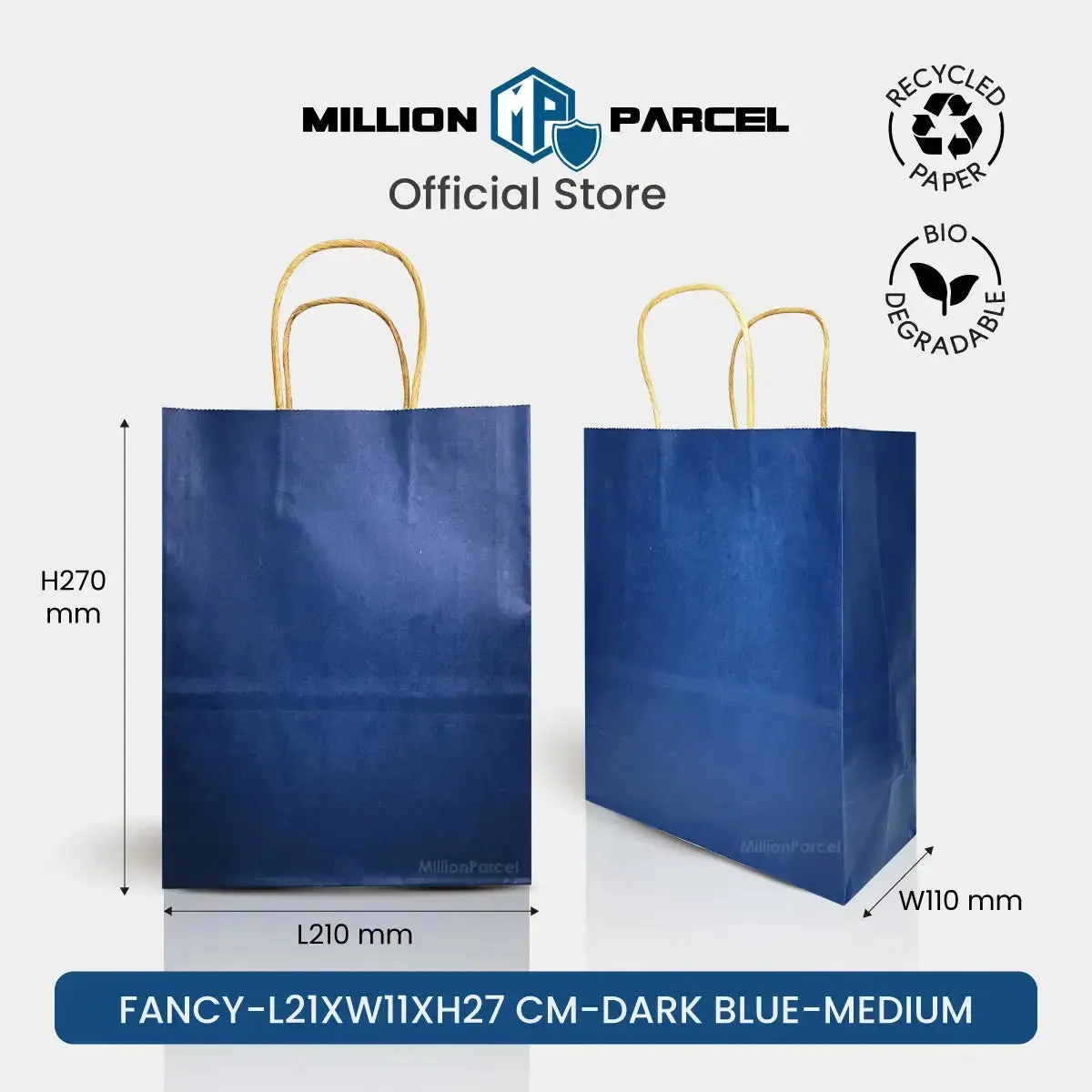 Kraft Paper Bag with Twisted Handle | Colour Paper Bag