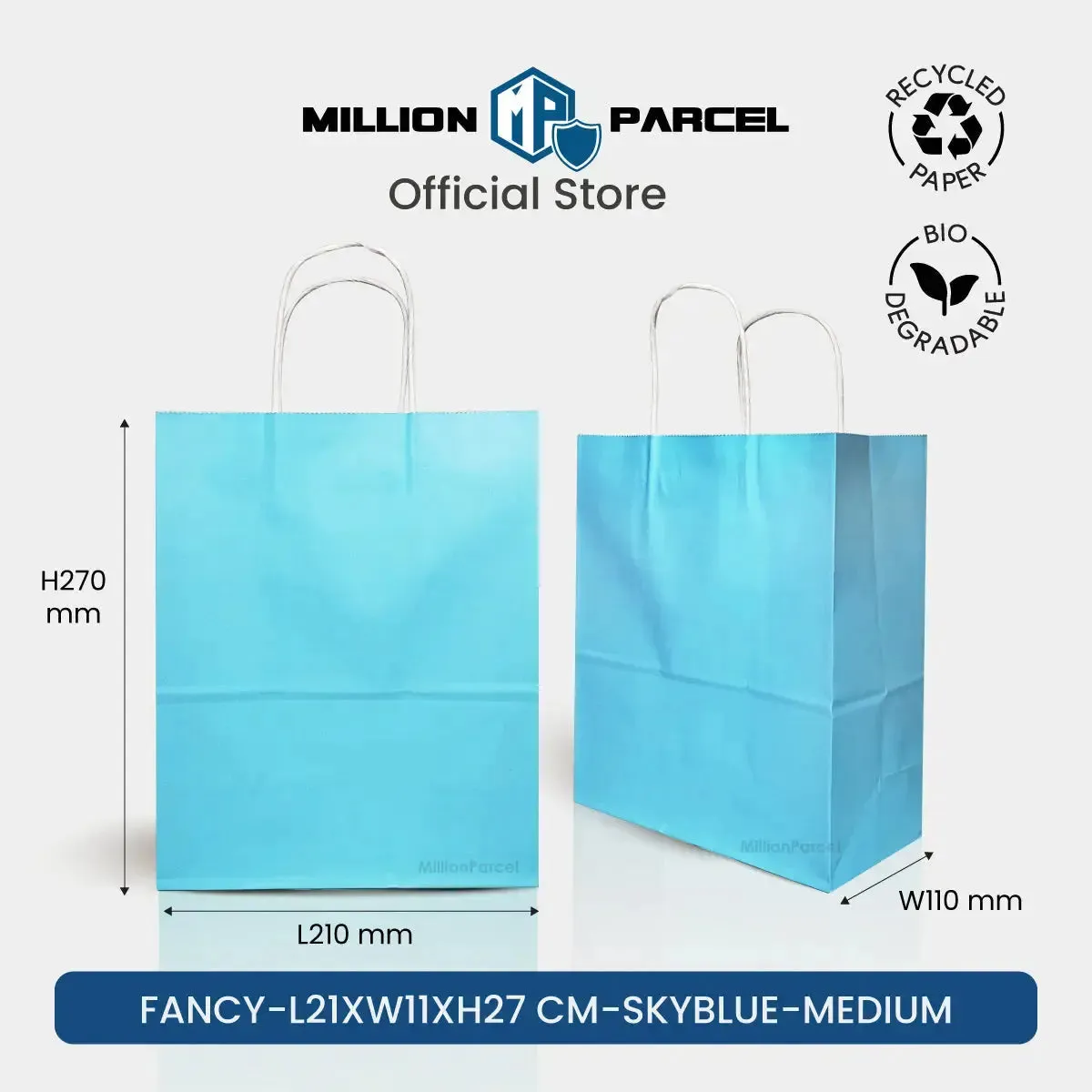 Kraft Paper Bag with Twisted Handle | Colour Paper Bag